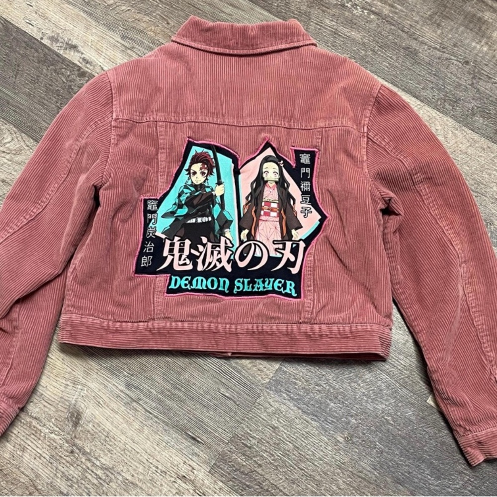 Demon Slayer Kids Corduroy Jacket - Pink